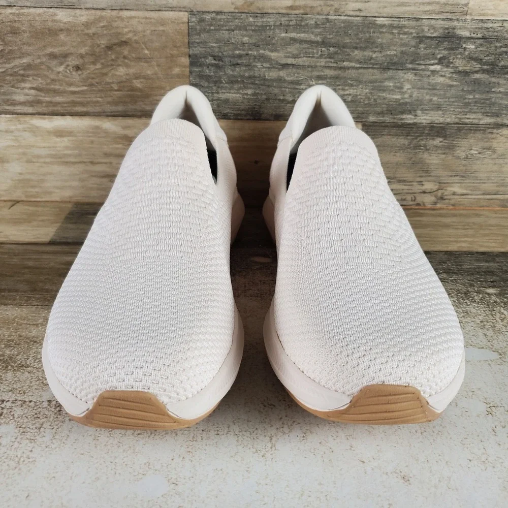 Ryka Fling Womens Sz 11 W Athletic Running White Stretch-Knit Slip On Sneakers